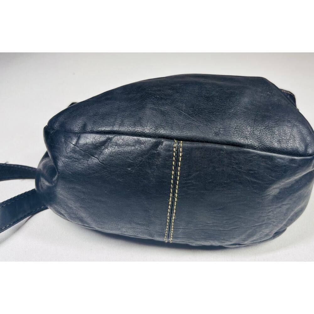 Jack Georges VTG Voyager Crossbody Bag Black Messenger Leather Distressed - Picture 14 of 16